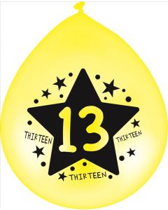 Latex Balloons Air / Helium Age 13 (Pack Size: 6)