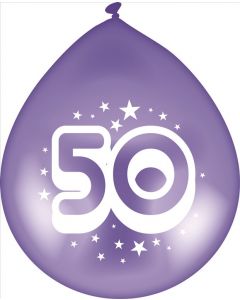 Latex Balloons Air / Helium Age 50 (Pack Size: 6)