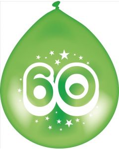 Latex Balloons Air / Helium Age 60 (Pack Size: 6)