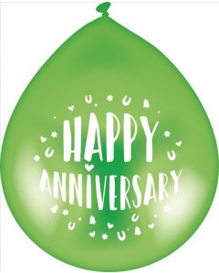 Latex Balloons Air / Helium Anniversary (Pack Size: 6)