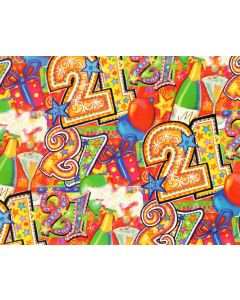 GIFT WRAP 21st BIRTHDAY (Pack Size: 24)