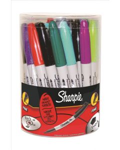 SHARPIE FINE PERMANENT MARKER ASST. TUB X 36 (Pack Size: 36)