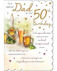 Age 50 Dad Ages With Love M2 9 x 6 A20081 WITH LOVE M2 EVERYDAY (Pack Size: 6)