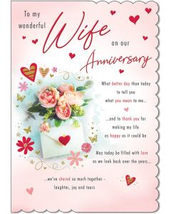 Anniviversary Wife Special Occasions With Love M2 9 x 6 A202 (Pack Size: 6)