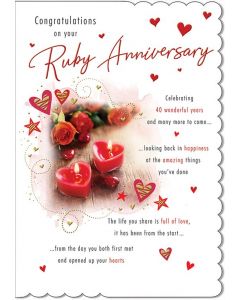 Anniv Ruby Special Occasions With Love M2 9 x 6 A20224 WITH (Pack Size: 6)