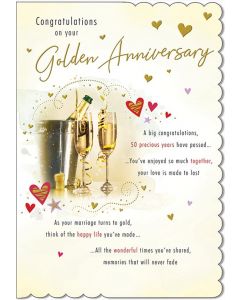 Anniv Golden Special Occasions With Love M2 9 x 6 A20226 WIT (Pack Size: 6)