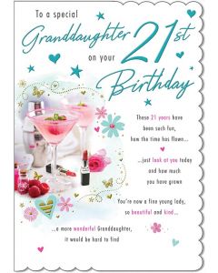 Age 21 Granddaug Special Occasions With Love M2 9 x 6 A20232 (Pack Size: 6)