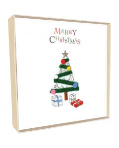 Tree White Christmas Handcrafted Solid Boxed Cards TT CHRISTMAS (Pack Size: 6)