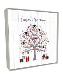 Xmas Tree White Christmas Handcrafted Solid Boxed Cards TT CHRISTMAS (Pack Size: 6)