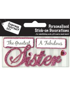 Sister (Pink) Toppers (Caption Program)  EVERYDAY (Pack Size: 3)