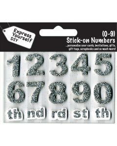 Numbers 0 - 9 (Silver) Toppers (Caption Program)  EVERYDAY (Pack Size: 3)
