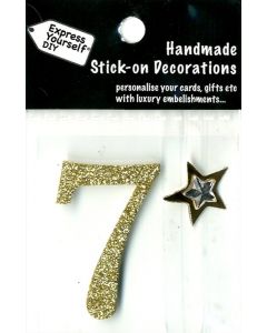 No 7 - Gold MIP Mini Numbers 82x90mm  EVERYDAY (Pack Size: 6)