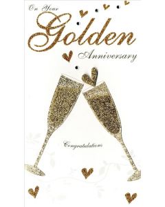 Anniv Gold - Champagne Flutes CHAMPAGNE QQ EVERYDAY (Pack Size: 3)