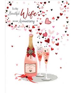 ANNIVERSARY WIFE Champagne Celebration Magnifique 260*180 - TT TT EVERYDAY (Pack Size: 6)