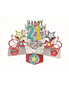 21st Birthday (Stars) Pop Ups RR EVERYDAY (Pack Size: 3)