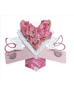Birthday Floral Heart Pop Ups RR EVERYDAY (Pack Size: 3)