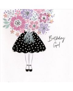 B/Day Gen - Girl holding flowers Pearl 160*160 - QQ QQ EVERYDAY (Pack Size: 6)