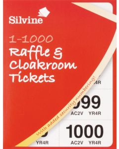 CLOAKROOM TICKET RAFFLE 1-1000 SILVINE (Pack Size: 6)