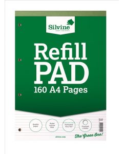 REFILL PAD 160 PAGE NARROW FEINT A4 GREEN SILVINE (Pack Size: 6)
