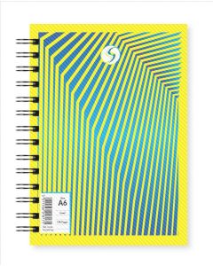NOTEBOOK A6 TWINWIRE POLYPROP 140 PAGES 70gsm 5 DESIGNS (Pack Size: 10)