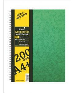 NOTEBOOK A4 TWIN WIRE SPIRAL HARDBACK 200 LINED QUALITY PAGE (Pack Size: 6)