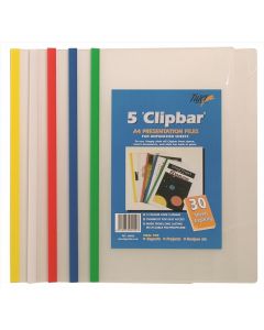 FILES A4 CLIP-BAR 5 COLOUR (Pack Size: 10)