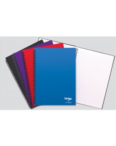 NOTEBOOK A4 Twinwire Notebook, 80 Lined Sheets  5 Ass Colours (Pack Size: 5)