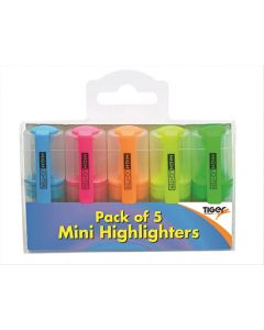 HIGHLIGHTERS Mini highlighters, Pack of 5 (Pack Size: 24)