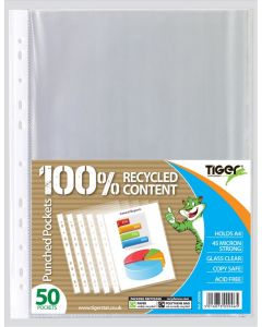 A4 Punched Poly Pockets, 45 micron Glass clear, 50's (Pack Size: 10)