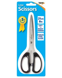 SCISSORS ESSENTIAL 21cm BLISTER CARDED TIGER (Pack Size: 12)