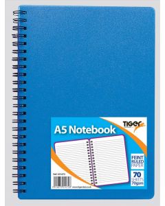 NOTEBOOK A5 TWIN WIRE PLASTIC (Pack Size: 5)