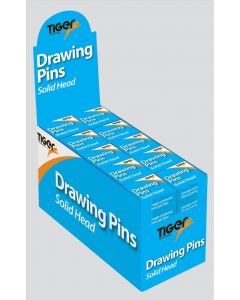 DRAWING PINS SOLID HEAD BRASS (Pack Size: 50)