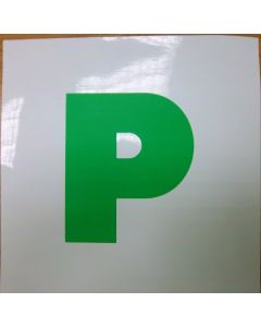 DRIVING PROVISONAL P PLATE GREEN NEW DRIVER 2 SELF ADHESIVE (Pack Size: 10)