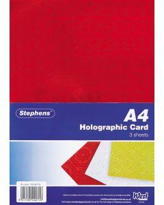 CARD HOLOGRAPHIC 3'S  A4 (Pack Size: 10s)