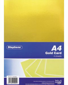 CARD GOLD 4 SHEETS A4 (Pack Size: 10s)