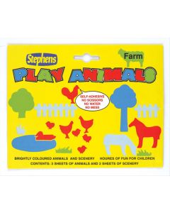 STICKERS STEPHENS PLAY ANIMALS SELF ADHESIVE NO MESS (Pack Size: 36)