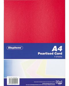 CARD PEARLISED 4'S A4 (Pack Size: 10s)