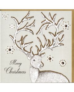 Reindeer Sparkle Luxury Handcrafted Solid Boxed Cards 160*160 - SS SS CHRISTMAS (Pack Size: 6)