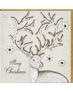REINDEER Reindeer Sparkle Luxury Handcrafted Solid Boxed Cards 160*160 - SS SS CHRISTMAS (Pack Size: 6)
