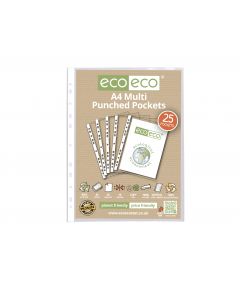A4 100% Recycled Bag 25 Multi Punched Pockets ECO009 ECO (Pack Size: 20)