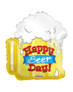 BALLOONS FOIL 18" Birthday - HAPPY BIRTHDAY BEER SHAPE (Pack Size: 1)